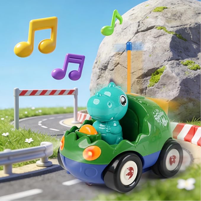 Remote Control Dinosaur Car for Kids - Dino RC Car Toys for Toddler Ages 18+ Months with Lights and Music Birthday Gifts for Boys Ages 2 3 4 5 Years Old