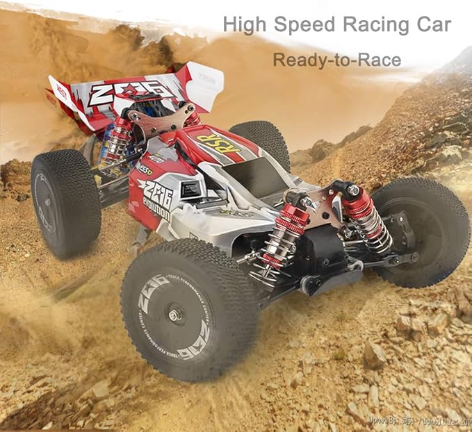 GoolRC WLtoys 144001 RC Car 4WD 2.4GHz 60km/h High Speed Remote Control Car Off-Road RC Trucks 1:14 Scale RC Buggy with RTR Aluminum Alloy Chassis 550 Motor Gifts for Adults