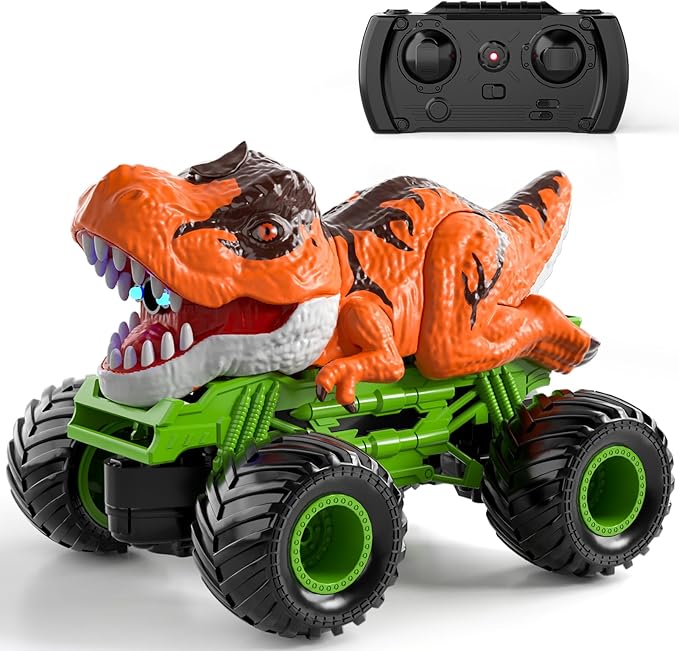 Bennol Remote Control Dinosaur Car for Boys Kids 2.4Ghz RC Dinosaur Truck Toys for Toddlers Electric Hobby RC Car Toys with Light &amp Sound Spray Birthday Gift for 3 4 5 6 7 8 Year olds Kids Boys