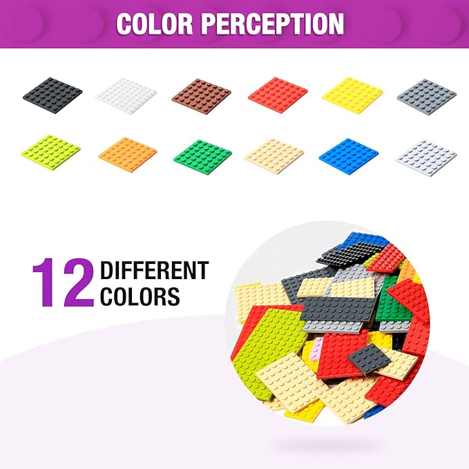 110 Pieces Classic Building Plates 11 Sizes Small Baseplates Multipacks - Compatible with All Major Brands Building Pieces Flat Platform Base for Moc Building 12 Colors