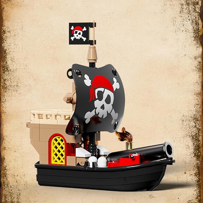 RiceBlock Pirate Town House Building Sets Pirate Wharf Supply Center Building Blocks Toys for Kids 943 Pieces