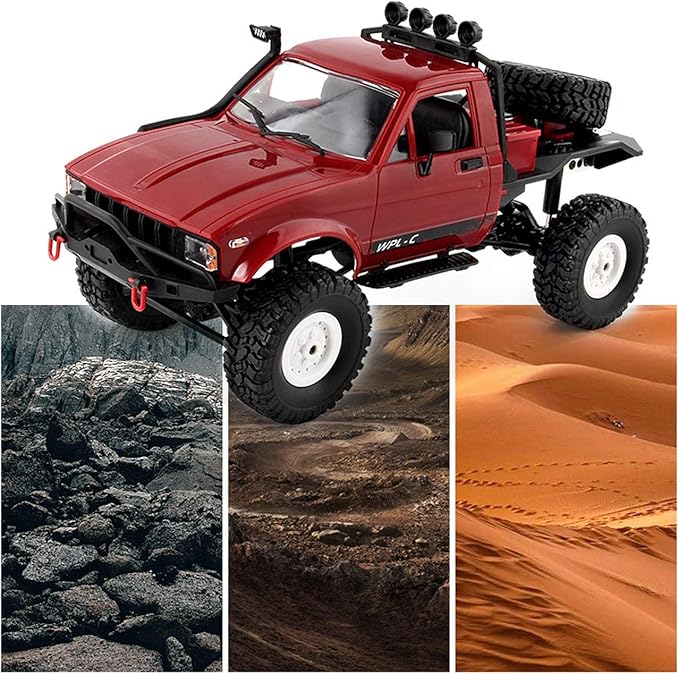 The perseids RC Crawler Offroad RC Truck WPL C14 RC Rock Crawler 4x4 1/16 Scale Remote Control Trucks 2.4G Semi Trucks All Terrain Car RTR Hobby RC Pickup for Adults