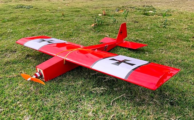 Balsa Wood Airplane R03 STICK-06 Model Aircraft 580mm Wingspan Laser Cut Unassembled Flying Model Aircraft to Build DIY RC Airplane Kit for Adults Beginners (KIT+Motor+ESC+Servos+Covering)