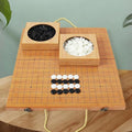 19 x19 Folding Go Bowls and Imitation Jade Go Pieces - Classic Strategy Board Game (Weiqi)