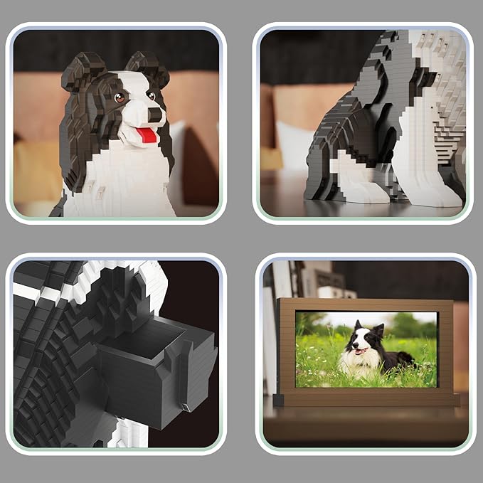 Animal Dog Adorable Pet Collie Building Block Set (3075 Pieces) - Secret Small Storage Box Inside! Ideal Toy for Dog Lovers Kids &amp Adults
