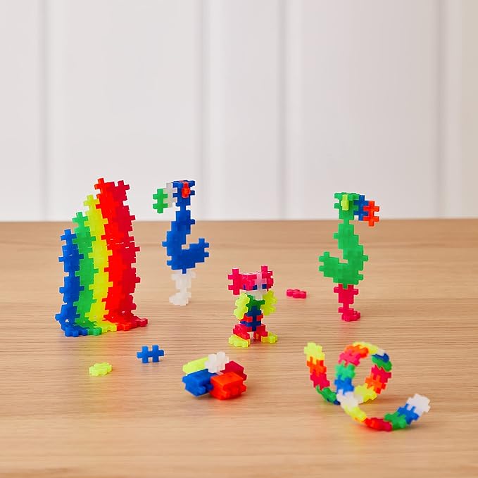 PLUS PLUS Learn to Build Set Interlocking Mini Building Blocks 3D Puzzle Construction Stem Toy for Kids - Pastel Mix 400 Pieces