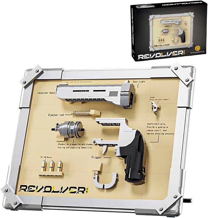 Revolver Building Blocks Gun Sets Exquisite Decorations for Home and Office Model Guns Collection Toy Building Bricks - Creative Gift for Adults Teens and Militarily Toy Lovers 559 Pieces
