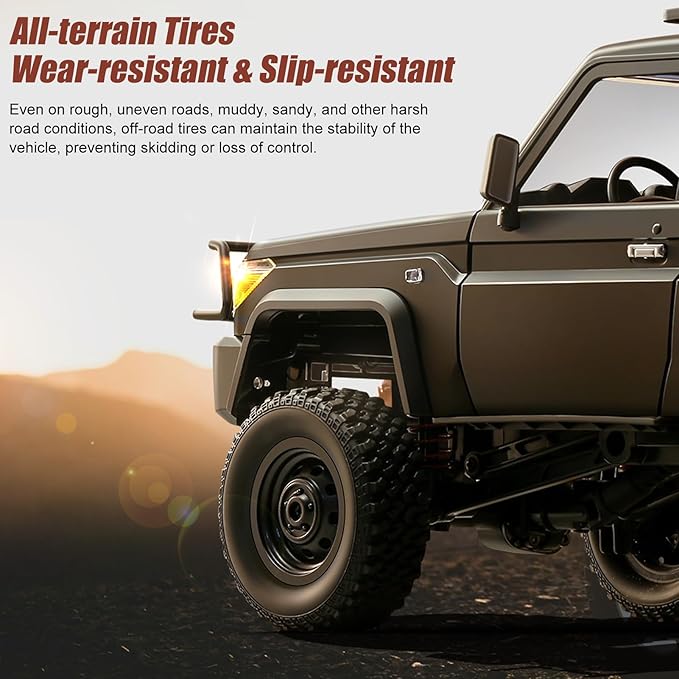 RC Crawler 1:12 Scale MN82 New Upgrades MN-82S 4WD LC79 Land Cruiser Rock Crawler with Lights Speed Adjustment Upgraded Trunk 2.4GHz RTR RC Rock Truck for Teens Adults-DIY Customization