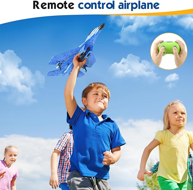 RC Plane Remote Control Airplane Toy - RC Plane Remote Control Planes 2CH 2.4Ghz Rc Aircraft with Lights Outdoor Foam Durable Rc Aircraft Foam RC Airplane Jet for Kids Adults Hobby Toys