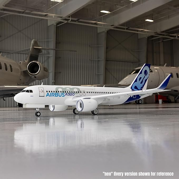 E-flite Airbus A320neo 1.5m Airliner Twin 64mm EDF BNF Basic with AS3X+ and Safe Select White EFL-1495