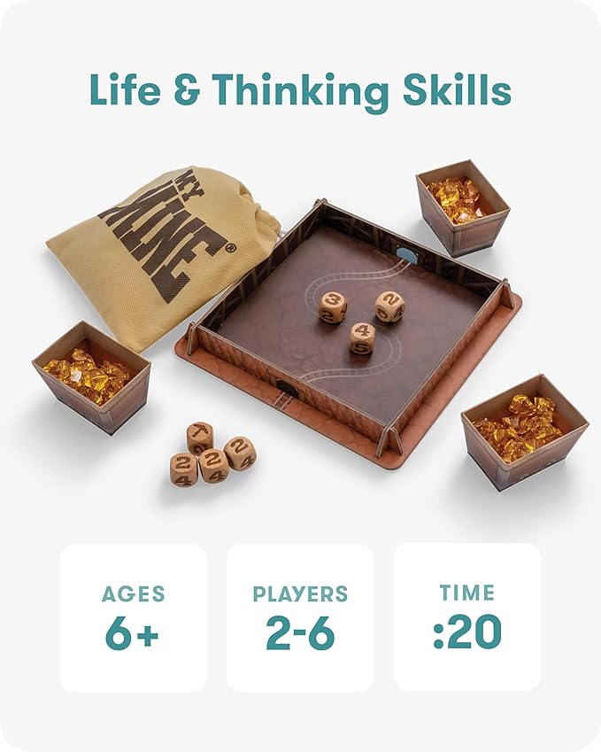 SimplyFun My Mine - Engaging Dice Based Probability &amp Strategy Game to Learn and Master Outcome Prediction Fun Educational Experience for 2-6 Players Suitable for Ages 6 and Up