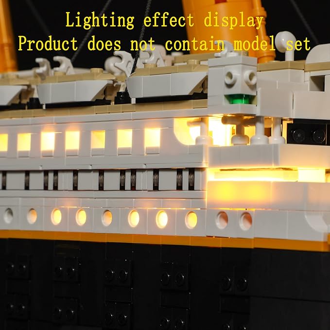 LED Light Kit Compatible with Lego Titanic - Lighting Set for Creator 10294 Building Model (Model Set Not Included)