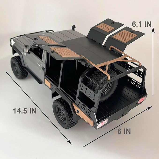 MN82S RC Rock Crawler 4x4 Remote Control Truck Off Road 1/12 RC Crawler Land Cruiser Hobby Car All Terrain Proportional Control 280 Motor 2 Speed Upgraded Chassis Adult 2 Batteries