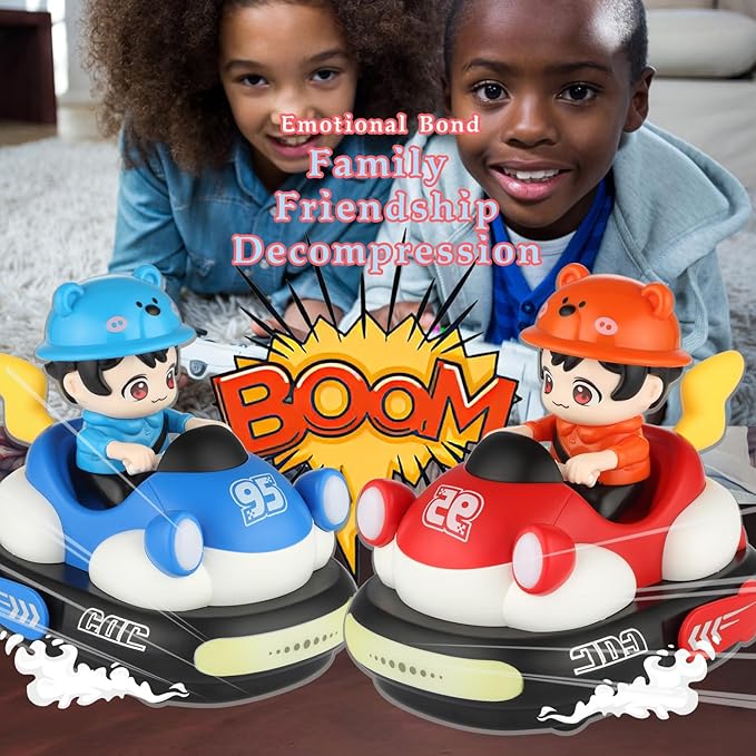 2Pcs RC Bumper Cars Toys with Ejector Rechargeable Remote Control Collision Cars LED Light-Up Battle Racing Game for Kids Ages 3–8 (Parental Guidance) Fun Gift for Boys &amp Girls