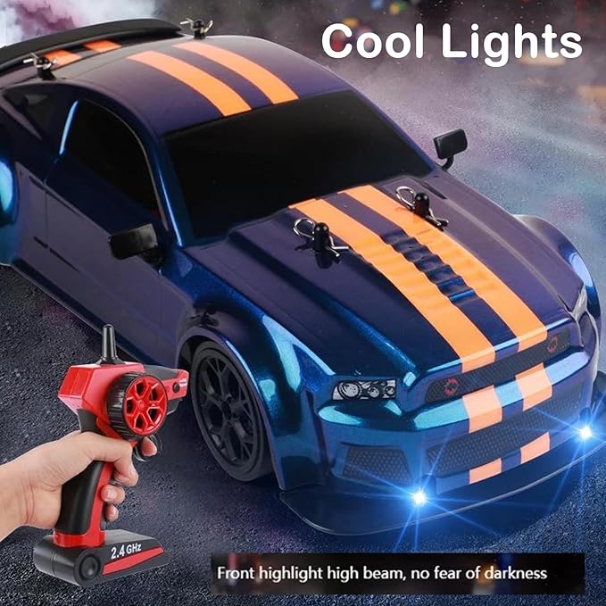 RC Drift Car 4 WD High Speed 30 KM/H Remote Control Car1:14 Scale Drifting Tires Racing Sport Toy 2.4GHz RC Racing Car with Cool Lighting for Adults Teen
