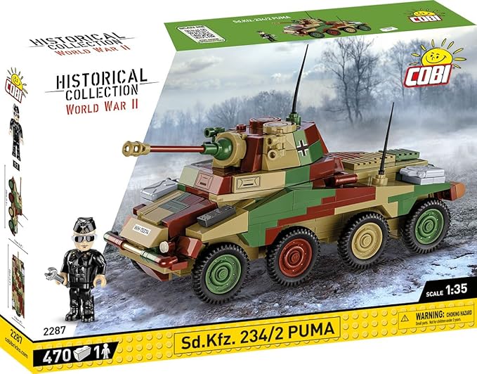 COBI Historical Collection WWII Sd.Kfz 234/2 Puma Vehicle Building Set 470 Pieces