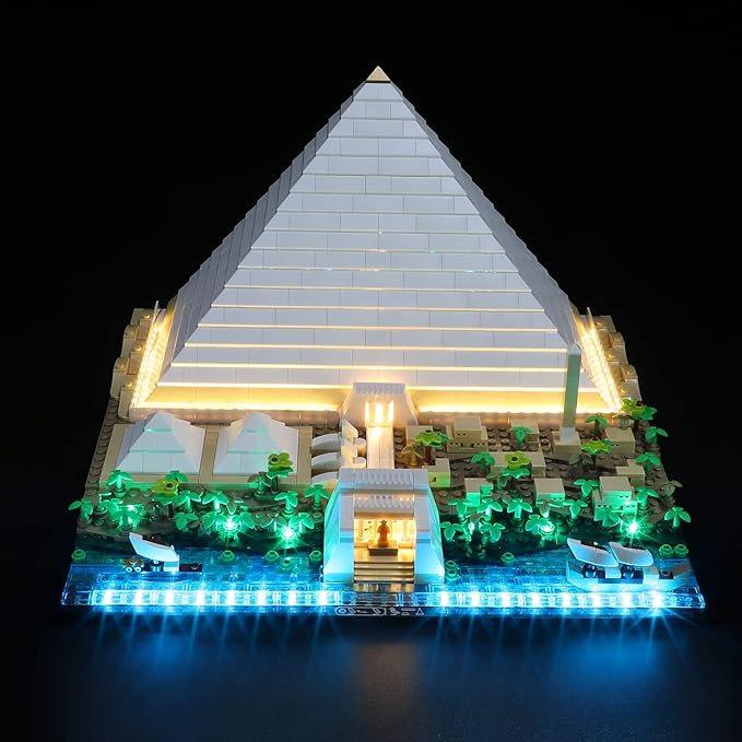 LED Light Kit Compatible with Lego Great Pyramid of Giza - Lighting Set for Architecture 21058 Building Model (Model Set Not Included)