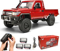 RC Rock Crawler 1/12 RC Crawler Off Road RC Truck 4x4 with 2.4GHz Remote Control 280 Brushed Motor All Terrain Rremote Control Truck RTR Proportional Throttle Steering MN-82（Red）