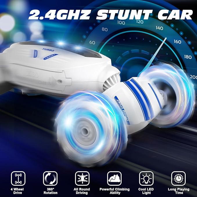 Remote Control Car Gesture Sensing RC Car Boys Toys for 6-8 Years Old Best Birthday Gifts for Kids 4WD 2.4Ghz 360° Rotating 2 Control Modes Control Transformer Toys Twist Cars
