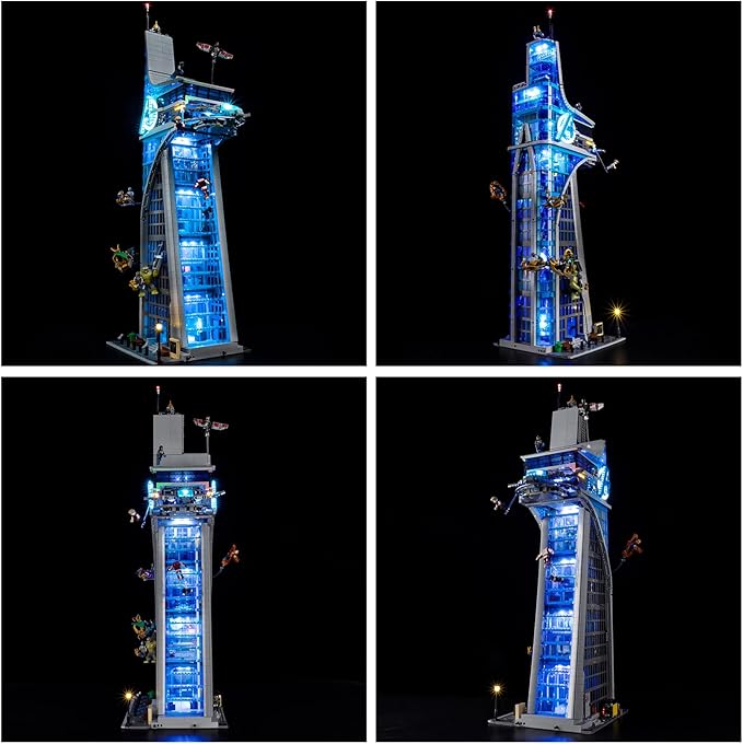 Kyglaring LED Lighting Kit for Lego 76269 Marvel Avenger Tower Building Set (No Model) Lights Set Compatible with Marvel Lego 76269 - Without Building Set(Classic Version)