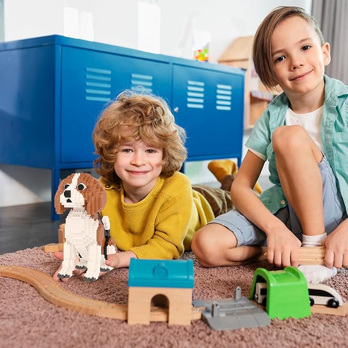 Larcele Micro Building Blocks Set DIY Mini Building Toy Bricks for Age Over 12 Years 964 Pieces KLJM-02 (Beagle)