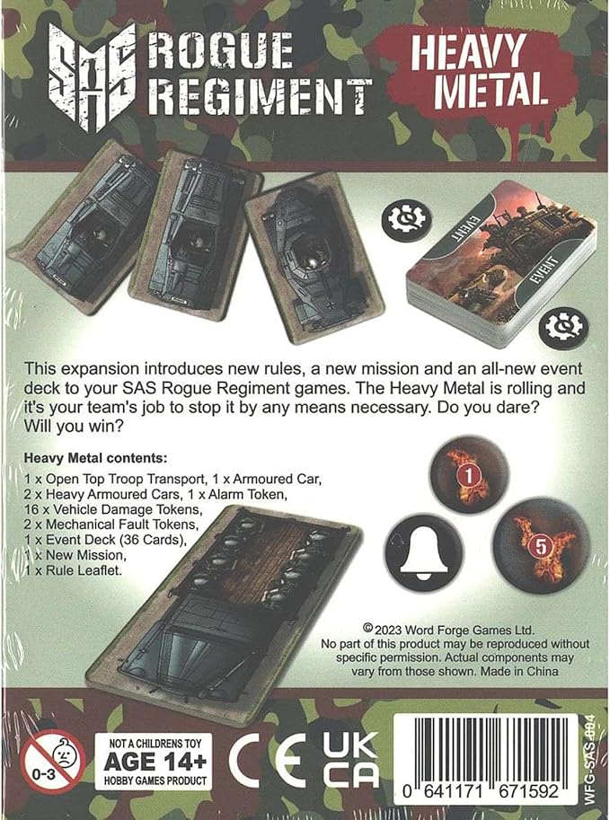 Word Forge Games: SAS Rogue Regiment - Heavy Metal Expansion - Strategy Board Game WWII Stealth Action Military Theme Ages 14+ 1-4 Players 60 Min