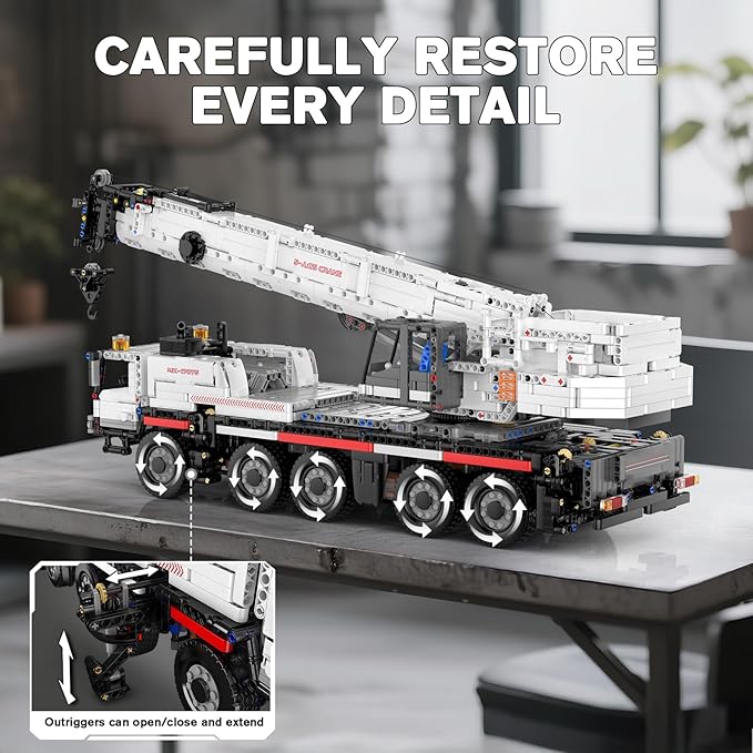 Mould King Construction Crane Building Sets 17075 APP Programmable Construction Vehicle Model Large Vehicles Crane Building Kits Gift for Adult/Collections Enthusiasts(3248 Pieces)