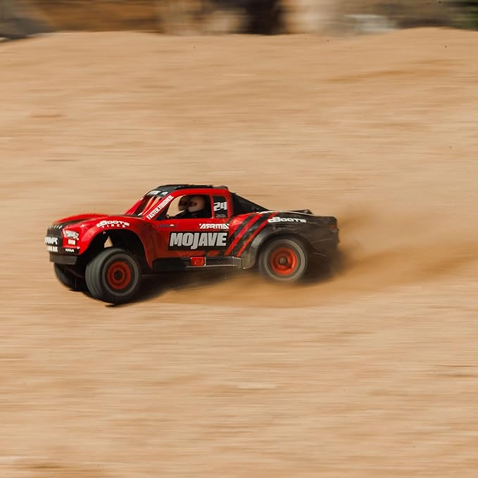 ARRMA RC Truck Mojave GROM 4x4 SMART Small Scale Desert Truck RTR (with Battery and Charger Included) Red/Black ARA2104T1
