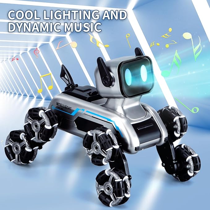 Robot Dog Toys RC Stunt Car for Kids Adults 8WD Gesture Sensor Remote Control Cars with Light Music 2.4Ghz Remote Control Robot Christmas Birthday Toy for 6 7 8 9 10 11 12 13 Boys Girls Kid