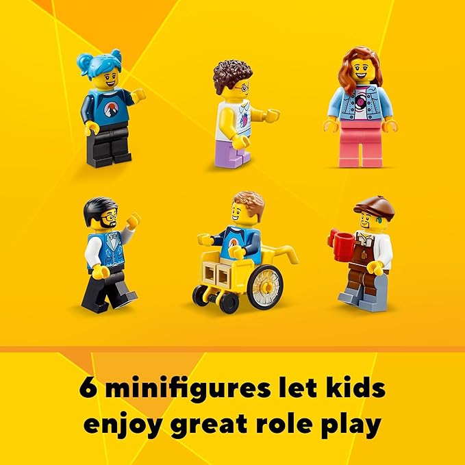 LEGO Creator 3 in 1 Main Street Building Toy Set Features a Toy City Art Deco Building Market Street Hotel Café Music Store and 6 Minifigures Endless Play Possibilities for Kids 31141
