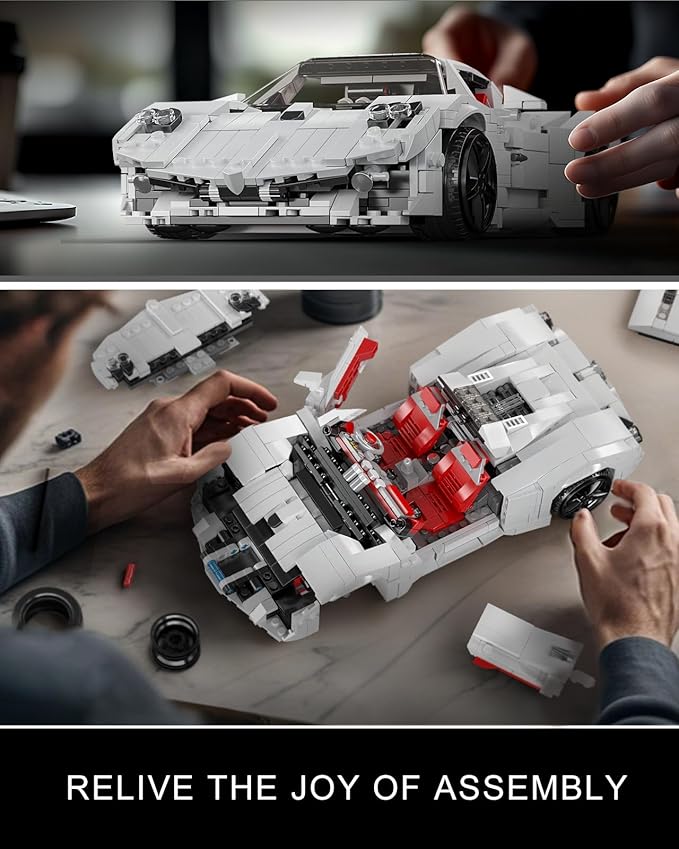 Mould King Sports Car Building Blocks Set Classic Racing Model Car Kits Collectible Supercar Building Set to Build Construction Toys Gifts for Teens Adults(1423 PCS)