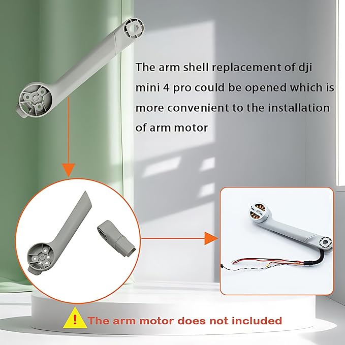 Body Arm Shell For Dji Mavic Mini 4 Pro Rear Left Arm Cover Replacement Mini 4 Pro Drone Right Rear Arm Cover Piece Repair Parts Drone Accessories (rear right arm)
