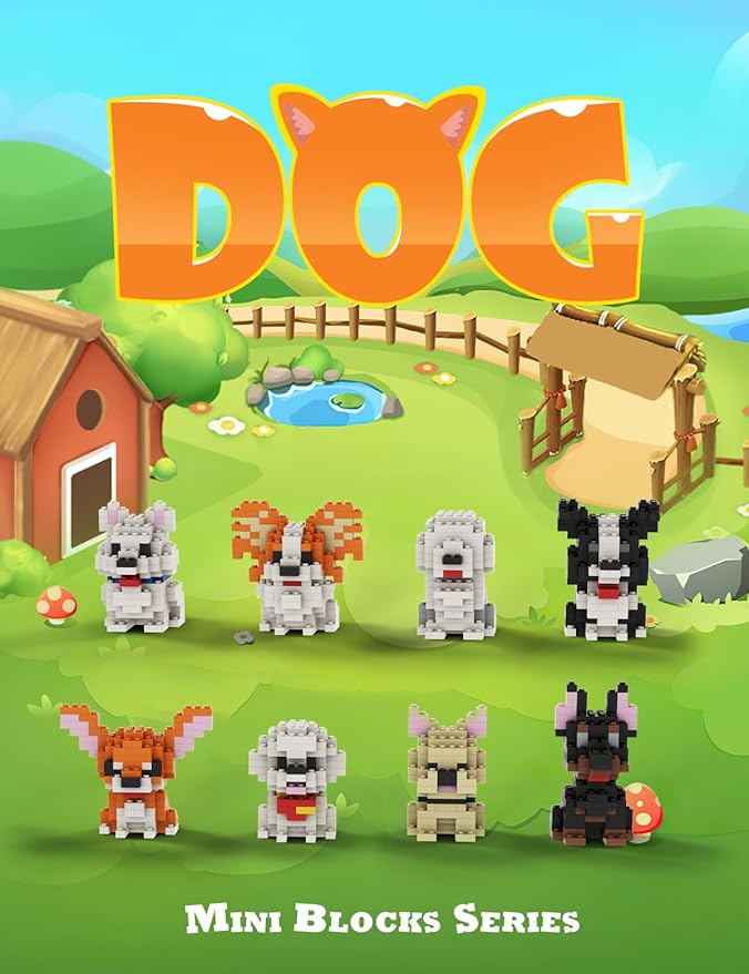 SEMKY Micro Mini Blocks Dog Series 8 in 1 Animal Model Set(1002Pieces) -Building and Pet Toys Gifts for Kid