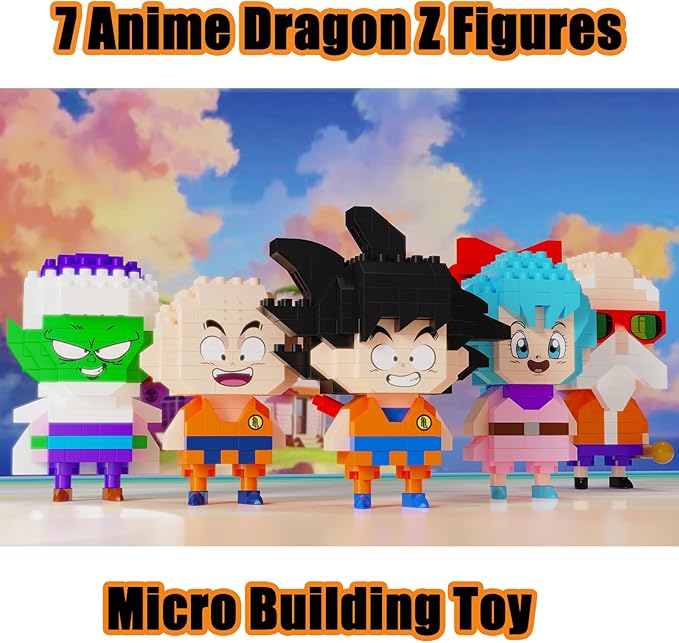5 Dragon Figures Brick Mini Headz Building Toy 2IN1 Sitting &amp Standing Model Cute Main Dinosaur Ball Z Characters Merch Figures Micro Blocks Set Ideal Gift for Fans Adult Teen 14+ (1025PCS)