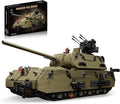 WW2 Panzer VIII Maus Tank Building Sets for Adults Army Military Vehicles Collectible Model for Home Decor (Olive Green)