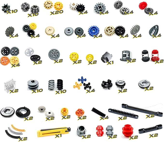 Technic-Parts Compatible with Lego - Gear Cam Wheel Car Building Blocks MOC Set 162PCS