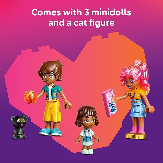 LEGO Friends Heartlake City Candy Store Building Toy - Pretend Playset for Kids Girls &amp Boys Ages 6+ - Gift for Birthdays - W/ 2 Minidolls a Micro-Doll and a Cat Figure - 42649
