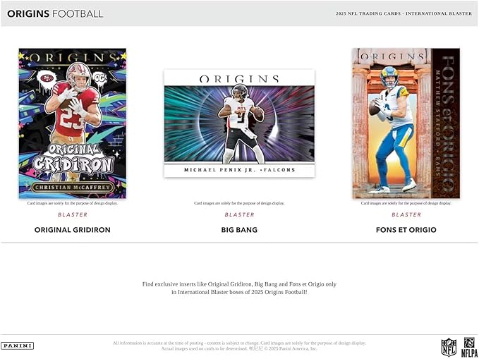 2025 Panini Origins Football International 6-Pack Blaster Trading Card Box (Find 14 Rookies Per Box)