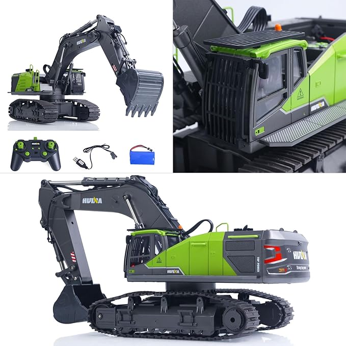 TOUCAN RC HOBBY US in Stock 1/14 Rc Excavator 593 Huina Model Car Battery 2.4G Remote Control 22Ch for Ages 14+