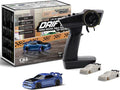 Turbo Racing 1:76 Scale Drift RC Car with Gyro Mini Full Proportional RTR 2.4GHZ Remote Control with 2 Replaceable Body Shell (C64-BLUE)