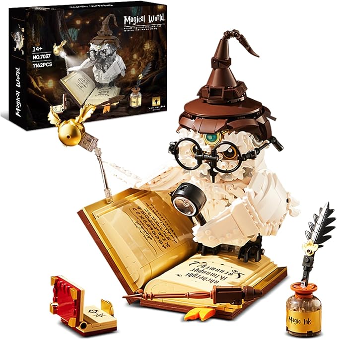 MOC Magic Owl Animal Building Set- Compatible with Lego for Adults Ideas Collectible Bird Model Creative Gifts for Adults