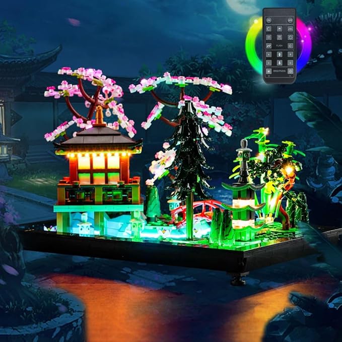 Led Light Kit for Lego Tranquil Garden Light Compatible with Lego 10315 Icons Tranquil Garden Set Remote Control Version (Model Not Included)
