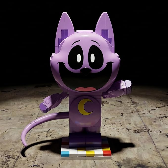 Brickcraft Poppy Playtime CatNap Smiling Critters Building Set 151 Piece Posable Purple Cat Figure with Tail Collectible Horror Game Building Toys Gift for Boys &amp Girls Ages 8 and Up