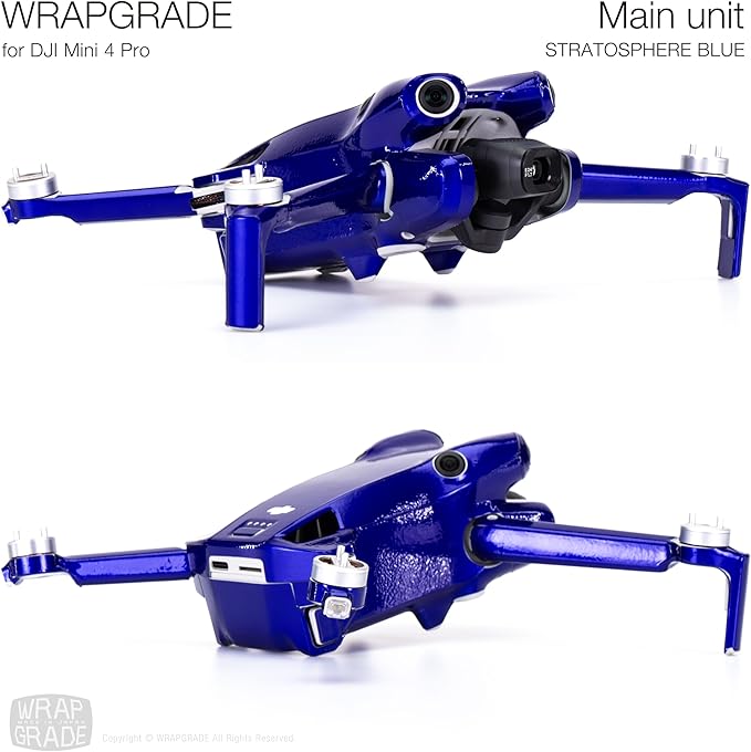 WRAPGRADE Skin Stickers Compatible with DJI Mini 4 Pro | Full Wrap (Stratospher Blue)