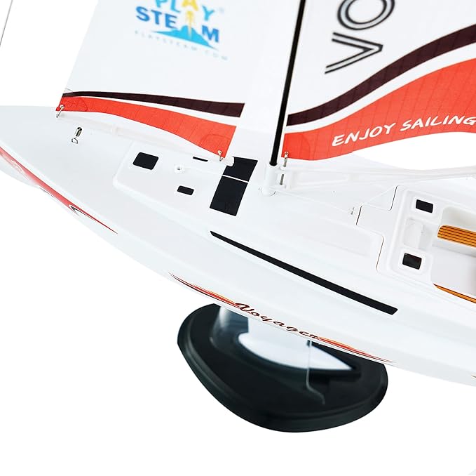 Voyager 280 RC Controlled Wind Powered Sailboat in Red - 17.5 Tall