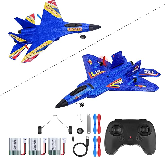 Su27 RC Plane Remote Control Airplane 2.4Ghz Ultra Long Endurance Raptor RC Fighter Jet Toy Airplanes for Kids Beginners Boys Girls