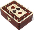 House of Cribbage - 2 Track - Wooden Cribbage Board / Box - Inlaid in Maple Wood / Bloodwood - Storage for Pegs &amp One Deck of Cards - 60 Points - Non Continuous (Maple Wood / Bloodwood)