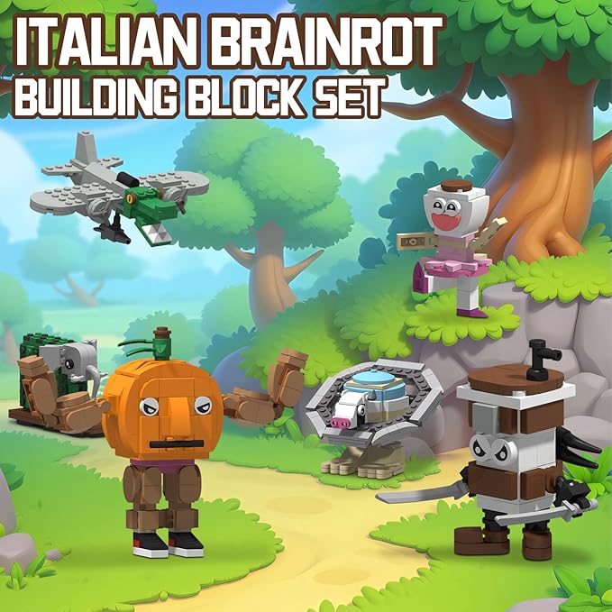 Italian Brain Rot Unique Cartoon Characters Building Blocks 6 in 1 Educational &amp Entertaining Gift Idea for Kids Teens &amp Adults
