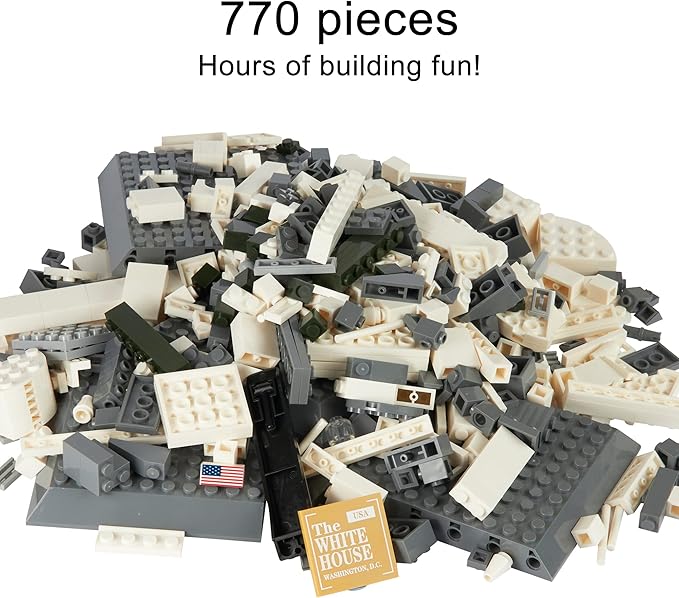 Apostrophe Games White House Building Block Set (770 Pieces) Washington D.C. White House Famous Landmark Series - Architecture Model for Kids and Adults