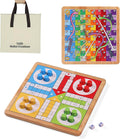 12 Inches Ludo Board Game + Snakes&ampLadders 2 in 1 Classic Board Game for Adults and Kids Including 1 Game Board 2 Dice 16 Game Pieces Rules and Carrying Bag.
